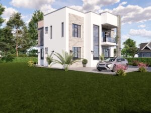 Four-bedroom maisonette house plan