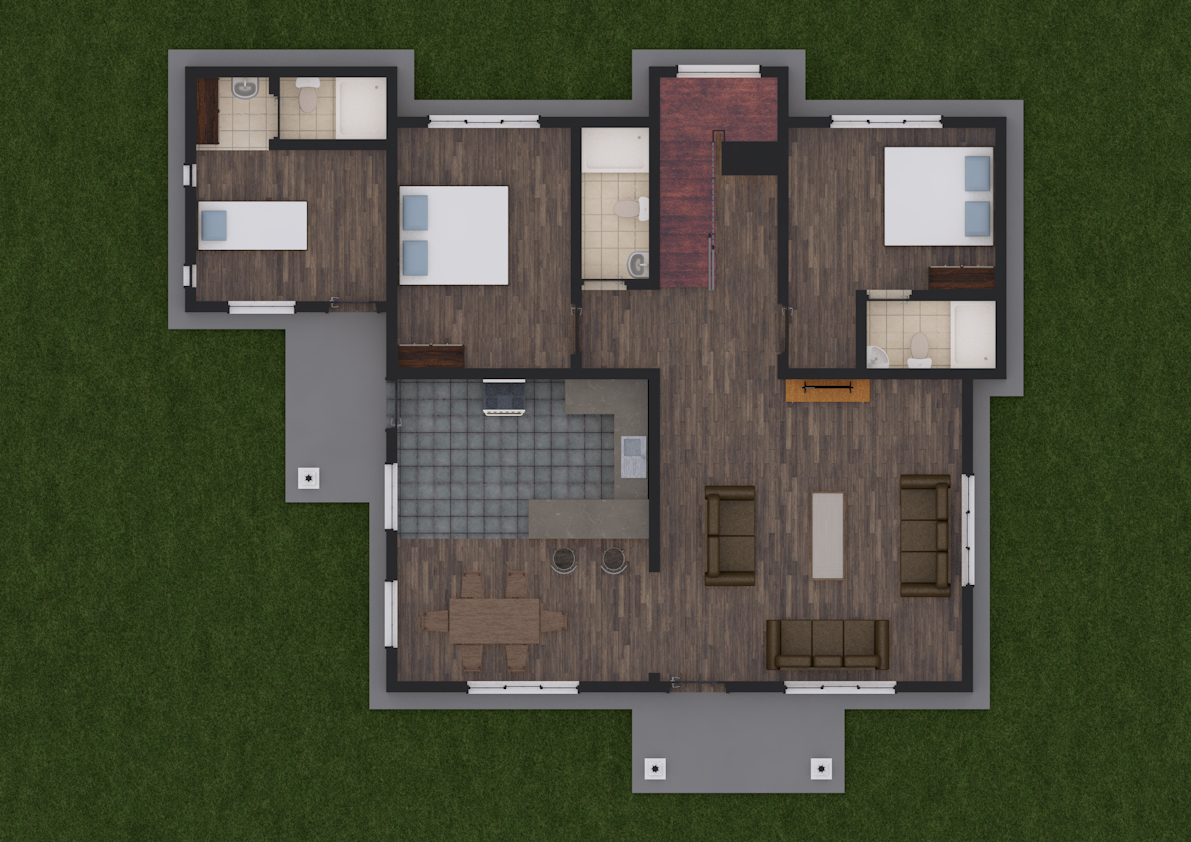 A five-bedroom maisonette house design