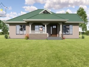 A two-bedroom bungalow house plan