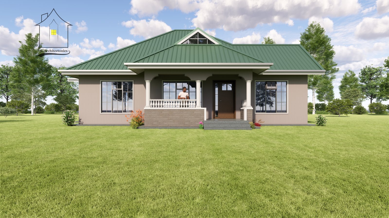 A two-bedroom bungalow house plan