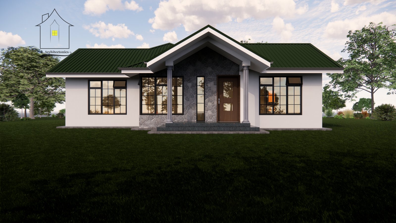An elegant three bedroom house plan