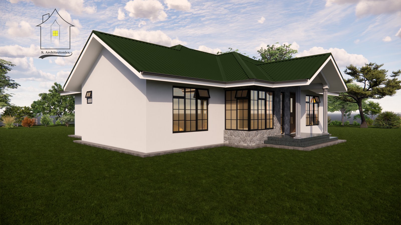 An elegant three bedroom house plan