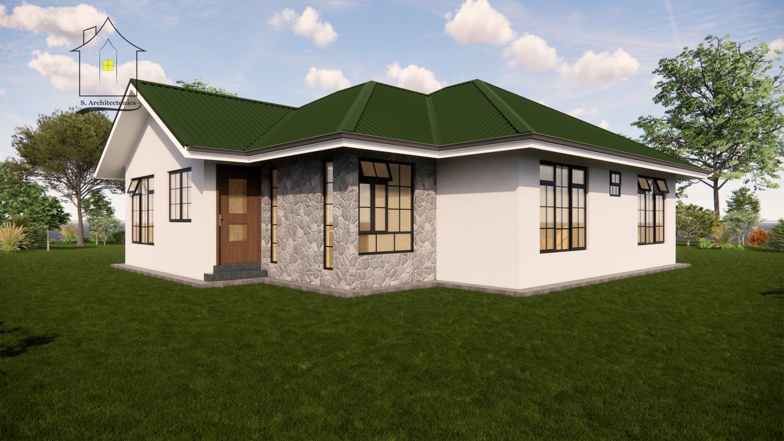 An elegant three bedroom house plan