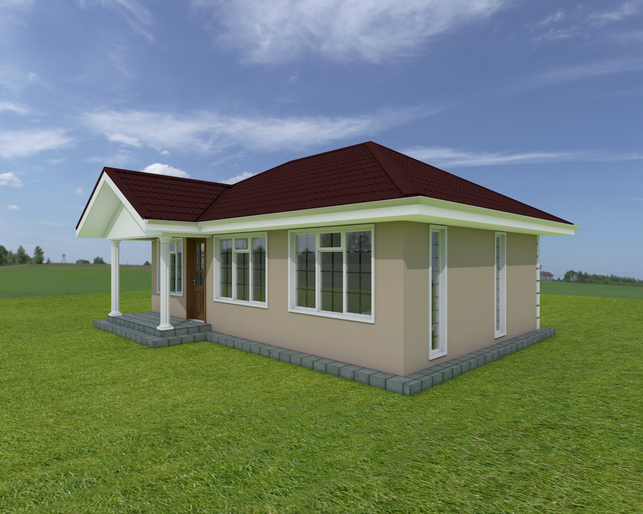 A Simple Two-Bedroom House Plan in Kenya