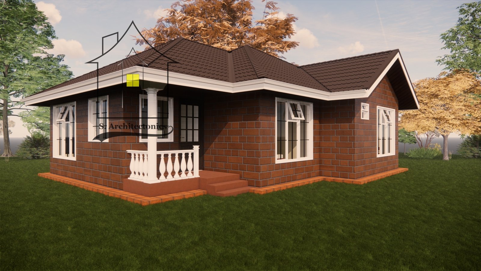 Amazing three-bedroom bungalow house plan