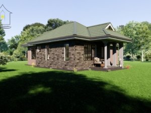 A two-bedroom bungalow house plan