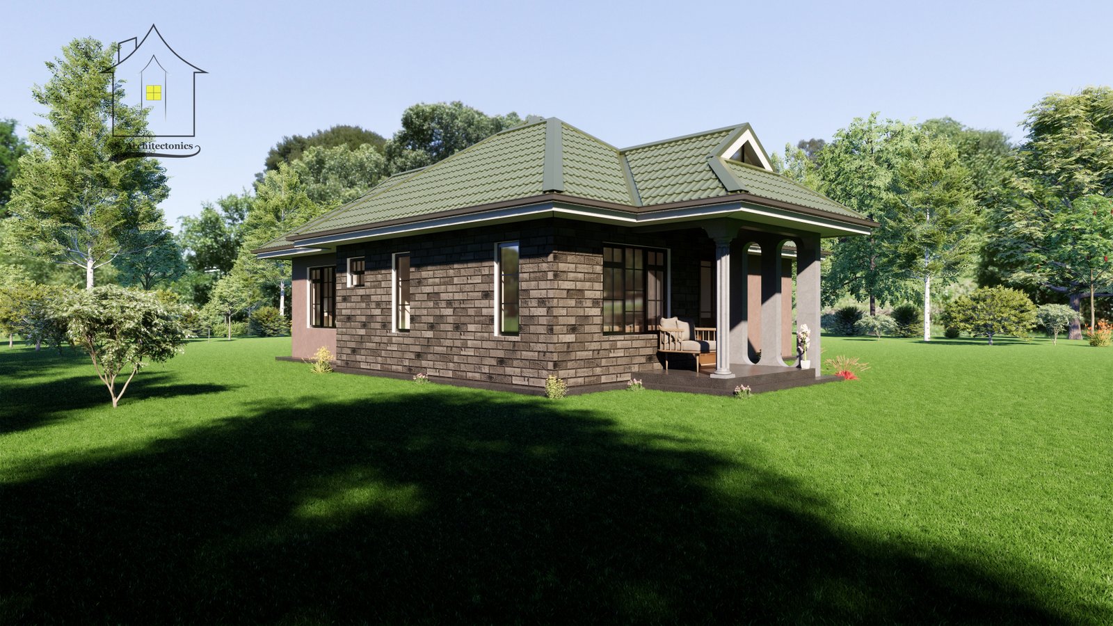 A two-bedroom bungalow house plan