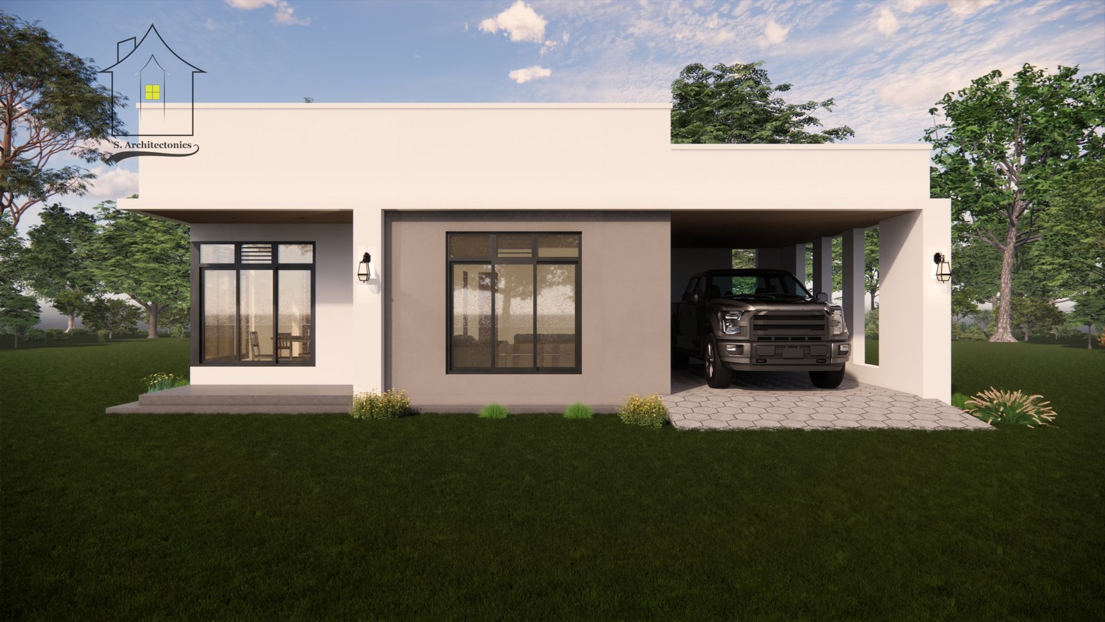 A stylish three bedroom house design