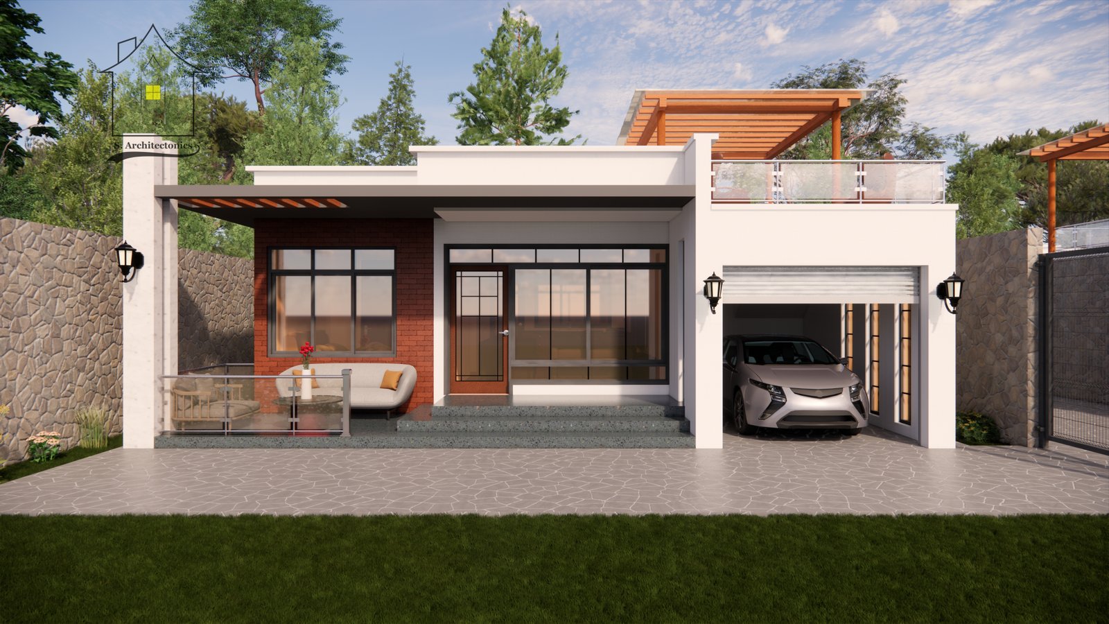 An exquisite two bedroom bungalow house design in Kenya