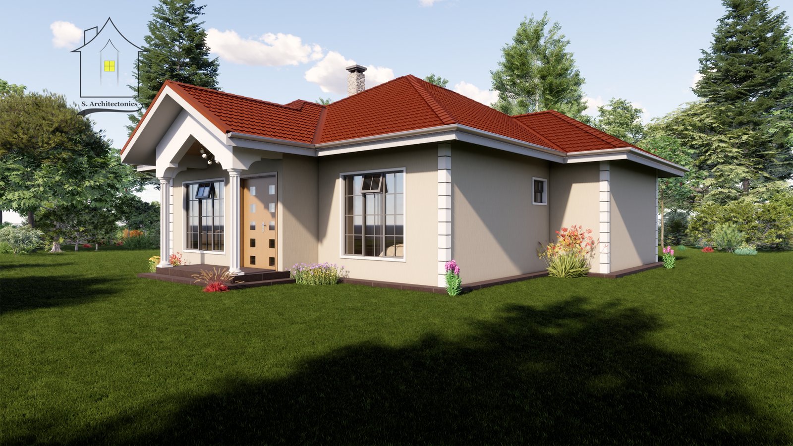 A graceful two-bedroom bungalow house plan