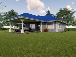 A Beautiful Two Bedroom Bungalow - archictectural drawing