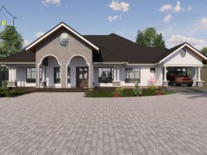 A splendid four-bedroom bungalow house plan