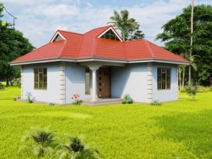 Two-bedroom house plan for rural settings in kenya