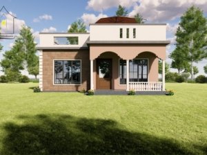 A one-bedroom bungalow house plan