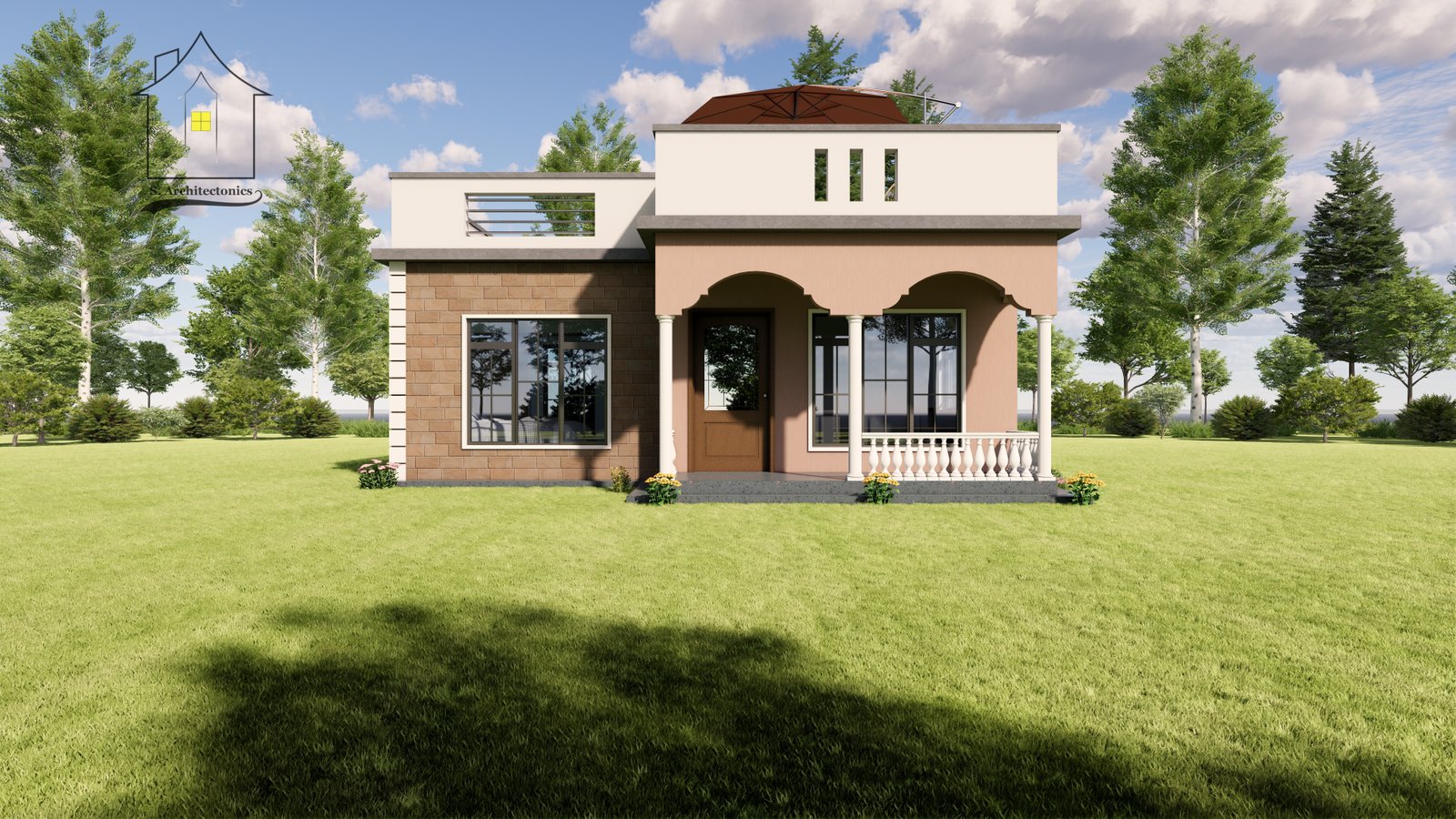 A one-bedroom bungalow house plan