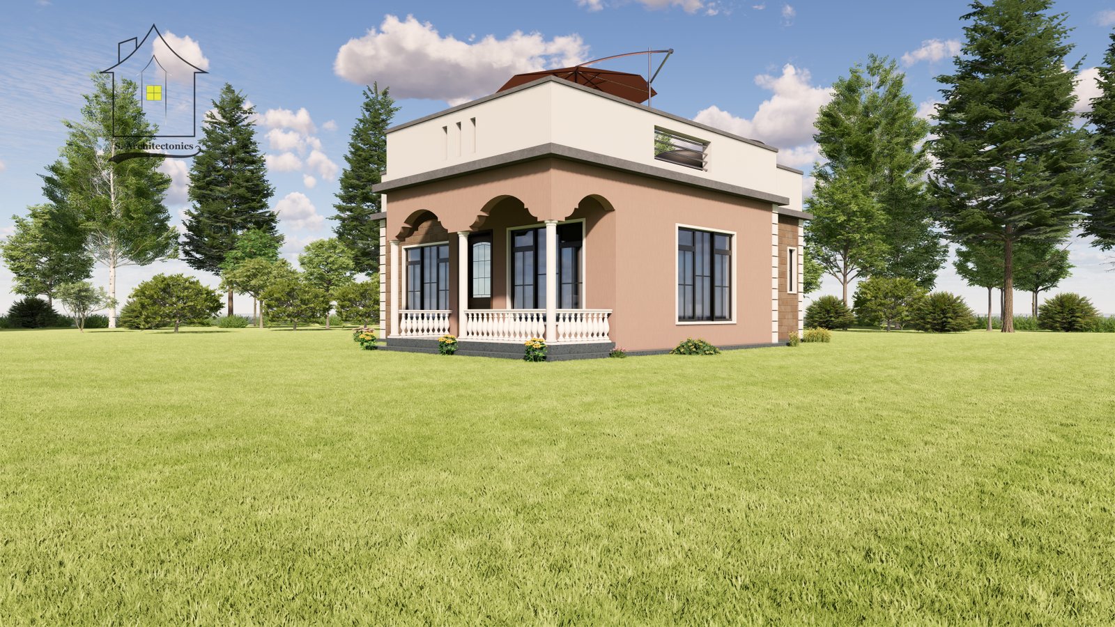 A one-bedroom bungalow house plan