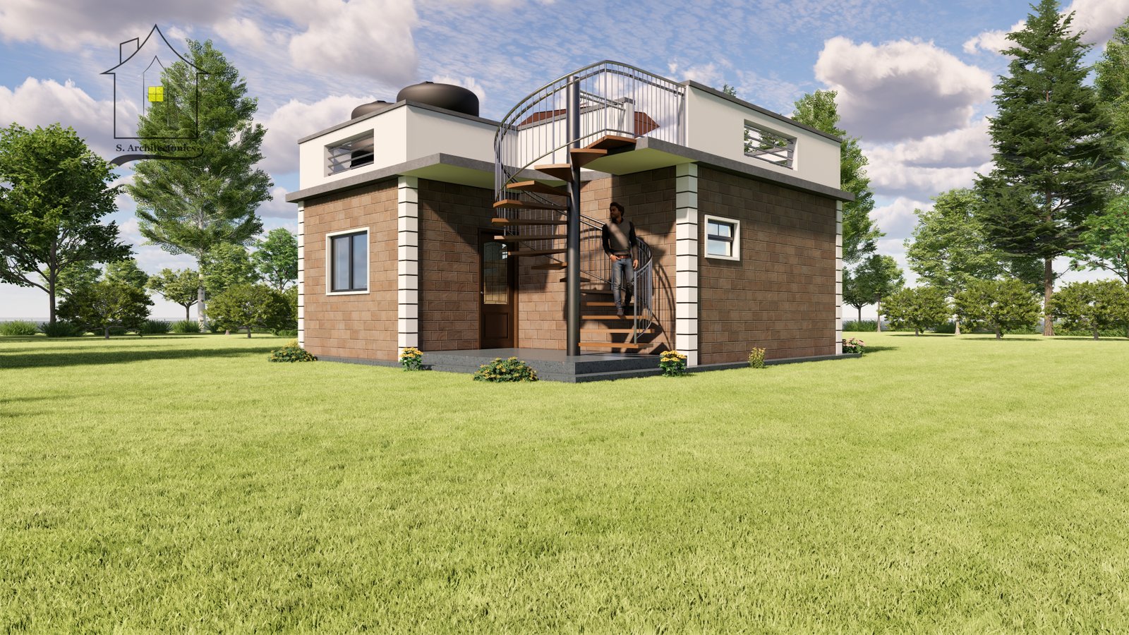 A one-bedroom bungalow house plan