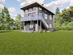 One-bedroom maisonette house plan