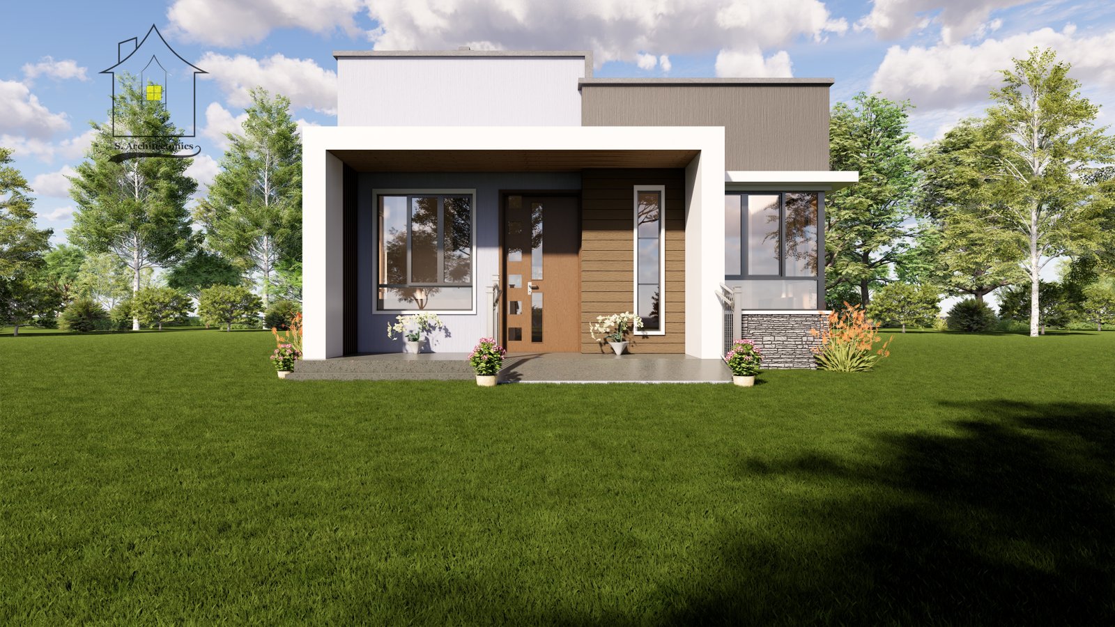 A two-bedroom house design & plan