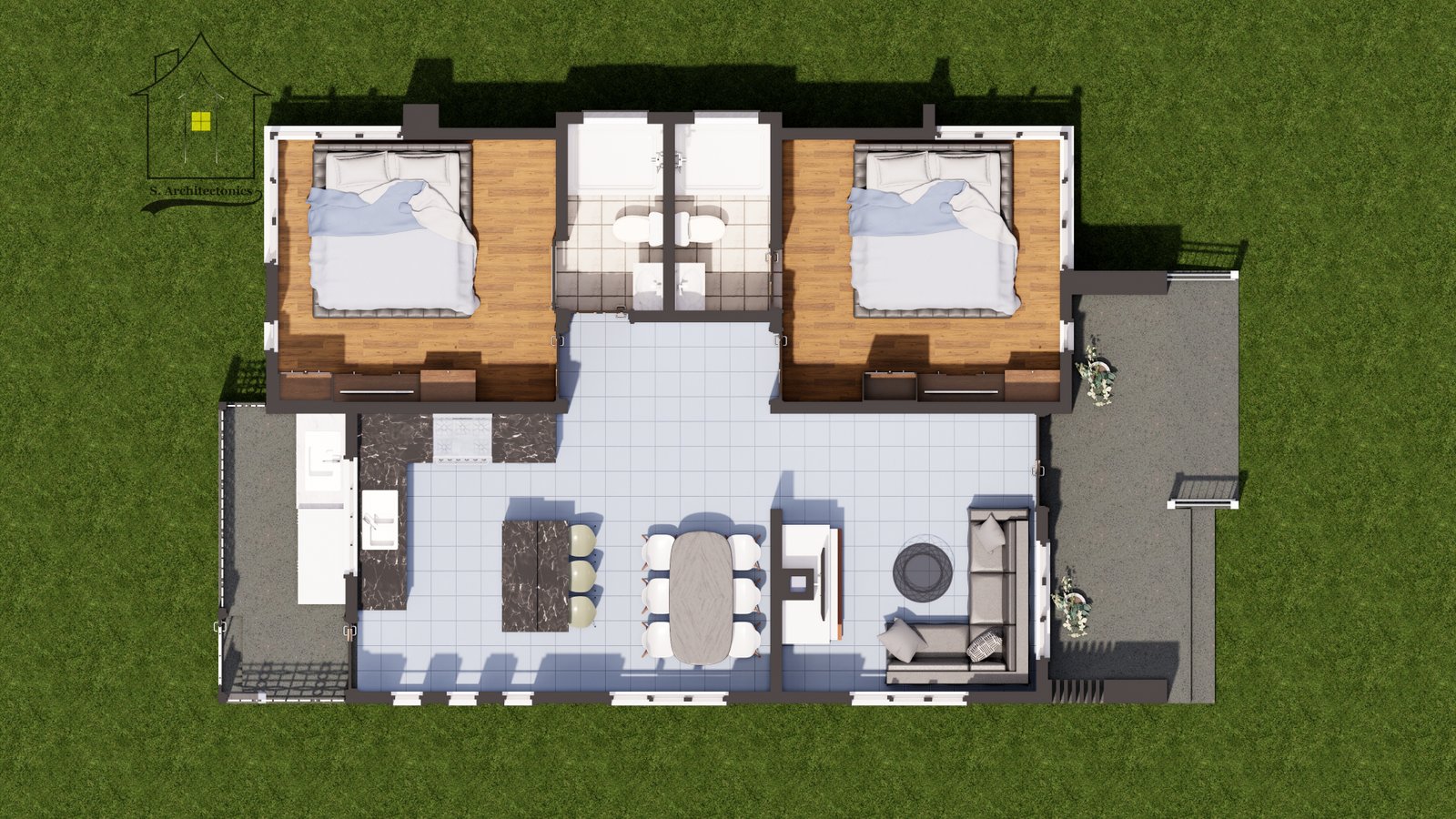 Two bedroom house plan & design  in Kenya