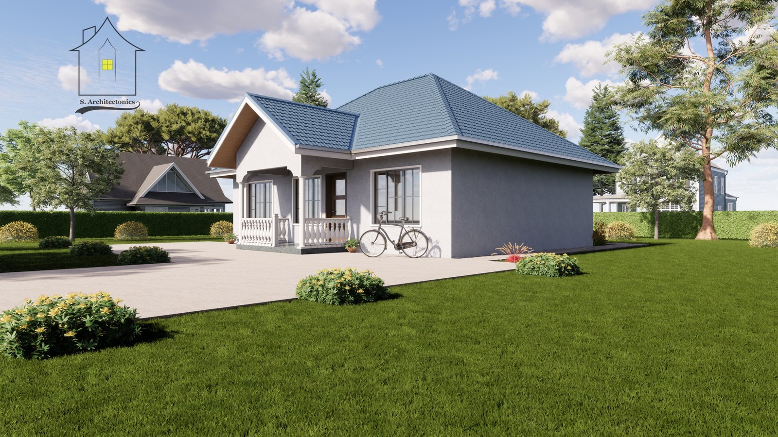 A three-bedroom house design & plan.