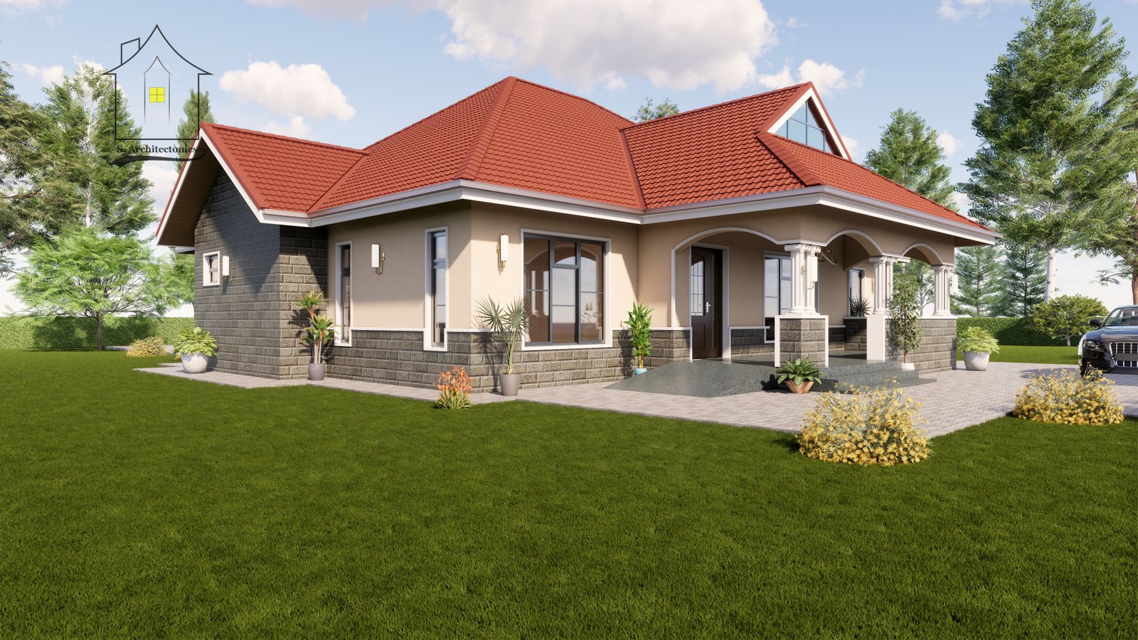 An amazing three-bedroom house plan.